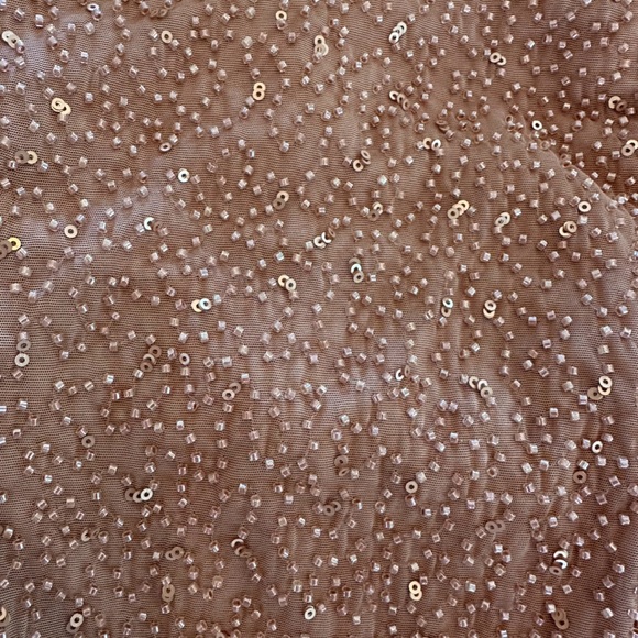 PALERMO 
Embellished Bandeau Cowl Neck Maxi Dress in Beige - Picture 9 of 10